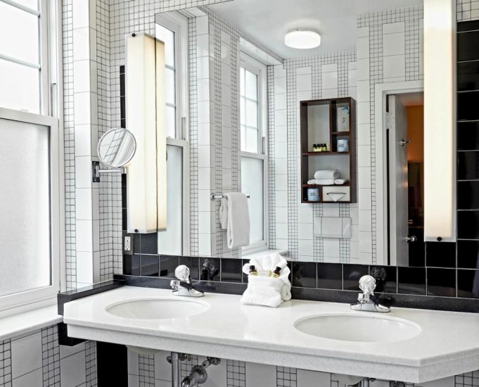 Bathroom-with-double-sinks-for-quad-and-executive-king-rooms