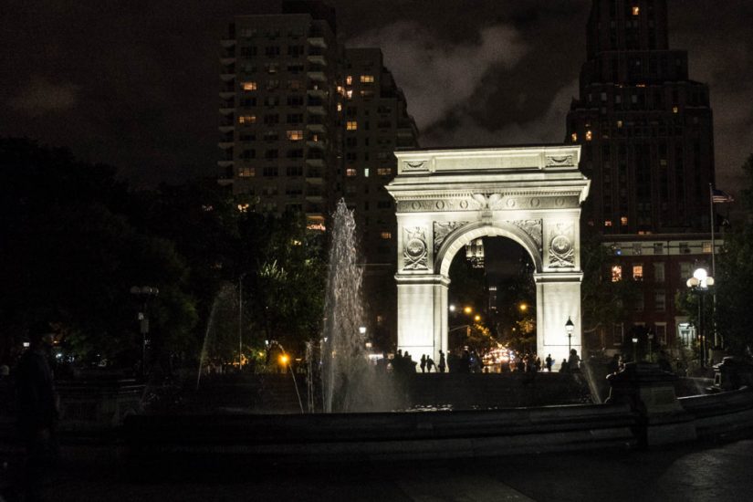 Washington-Square-Park Fountain at Night